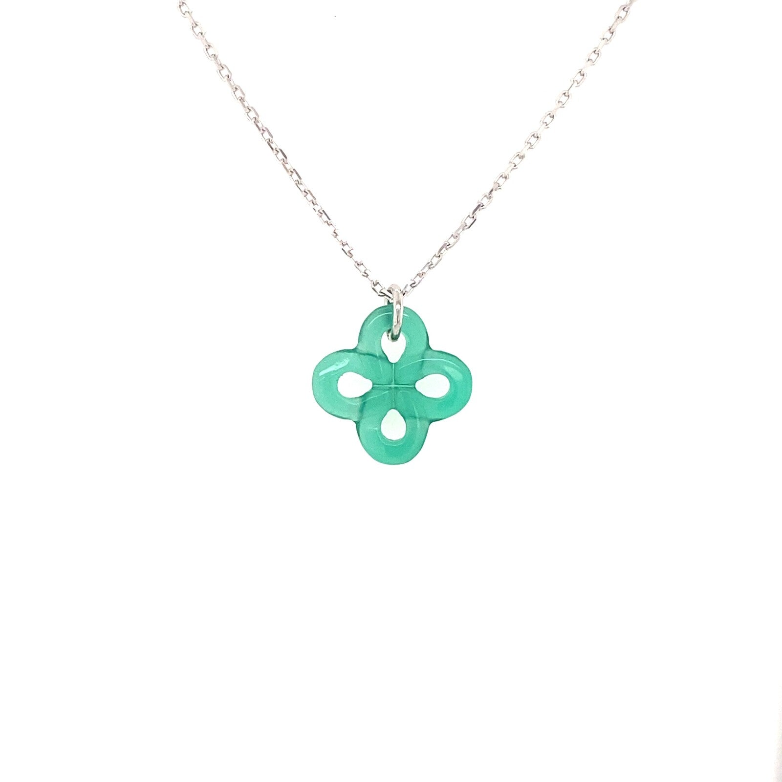 Collier Ilargia Argent Agate verte