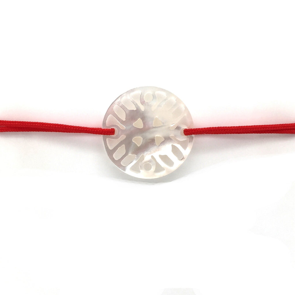 Bracelet Ilargia Stèle Nacre blanche sur Cordon