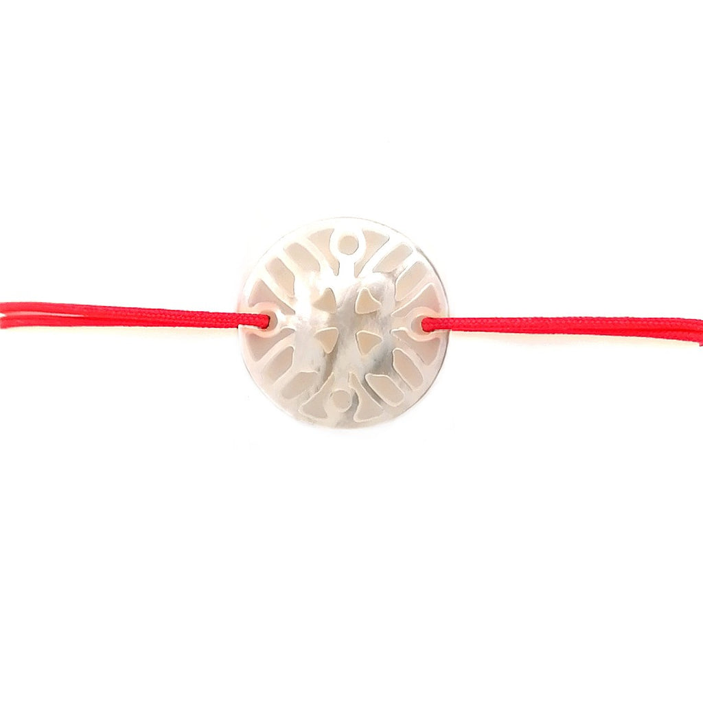 Bracelet Ilargia Stèle Nacre blanche sur Cordon