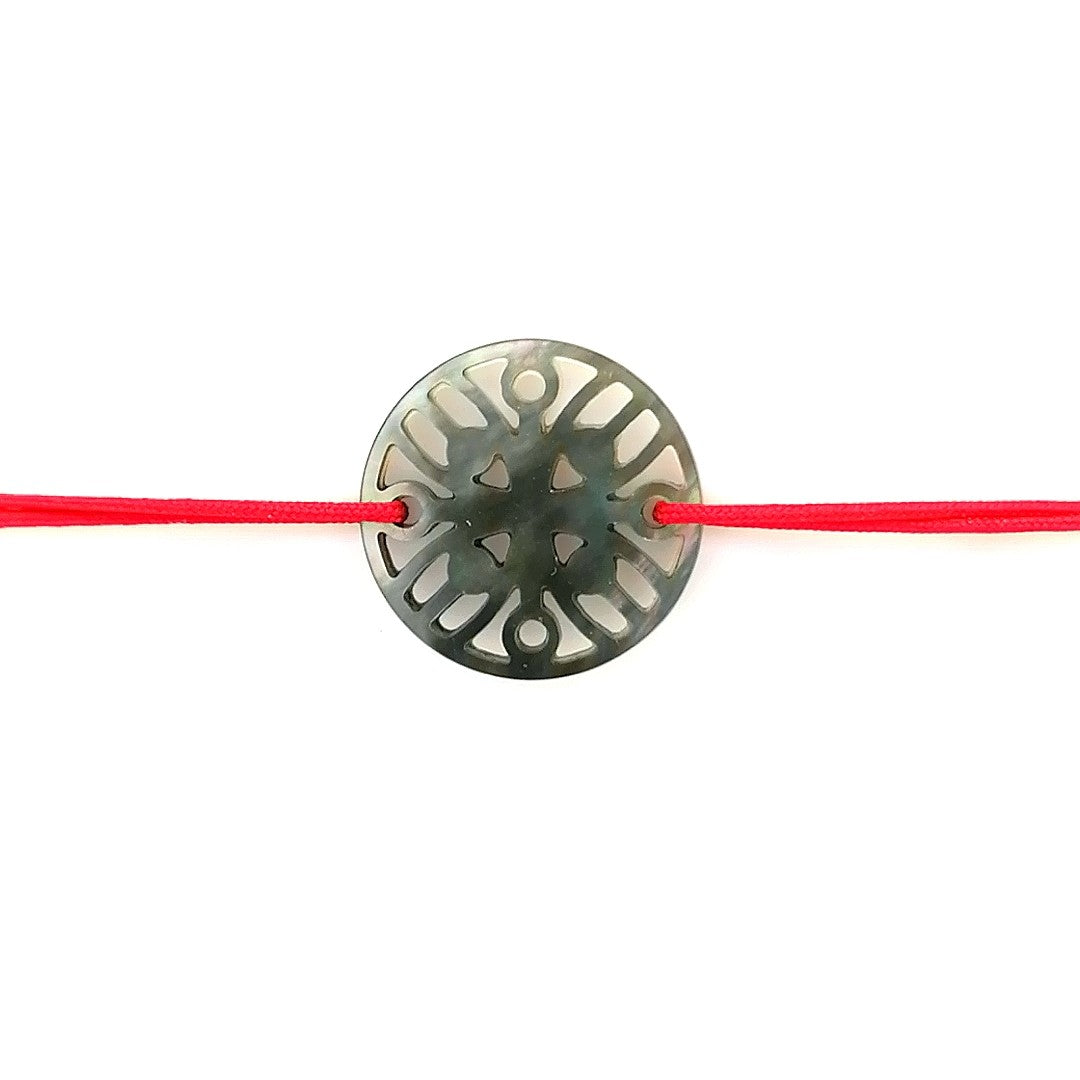Bracelet Ilargia Stèle Nacre grise sur Cordon