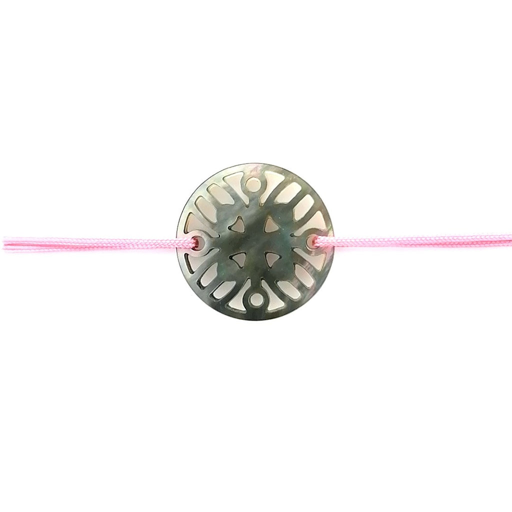 Bracelet Ilargia Stèle Nacre grise sur Cordon