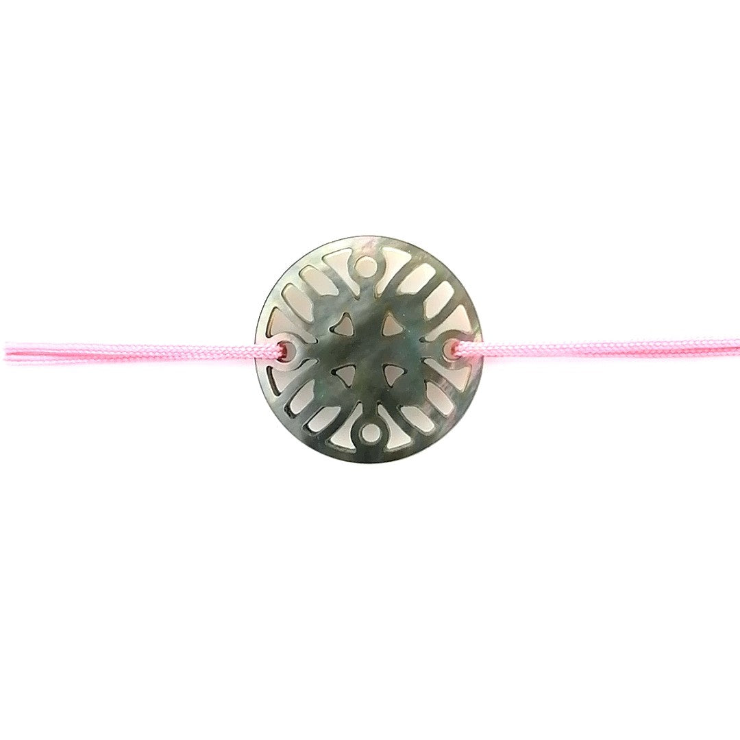 Bracelet Ilargia Stèle Nacre grise sur Cordon