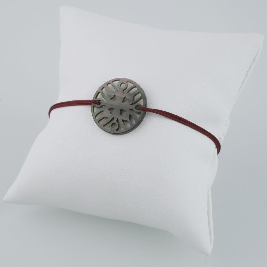 Bracelet Ilargia Stèle Nacre grise sur Cordon