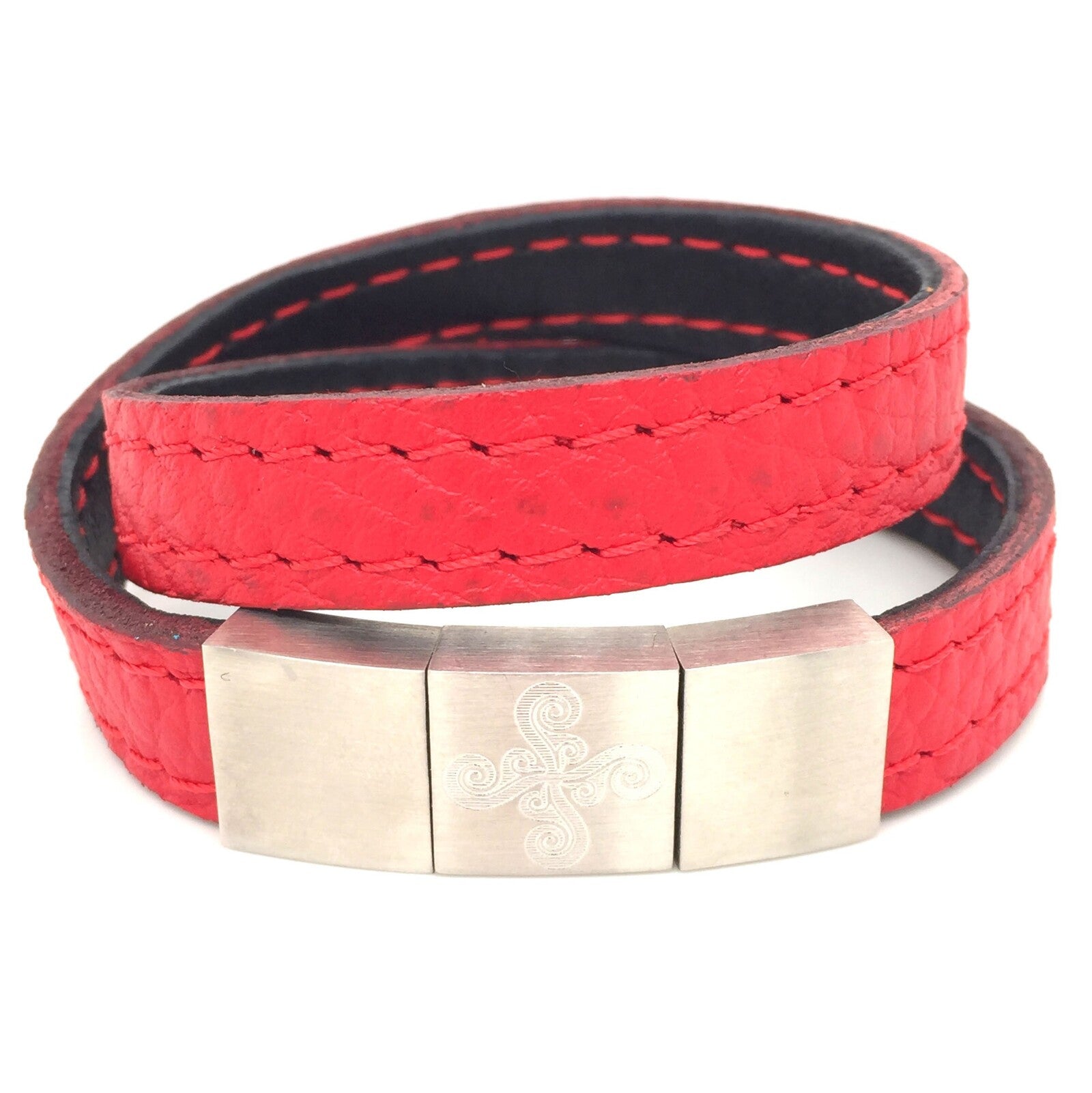 Bracelet Larrua rouge lauburu maori