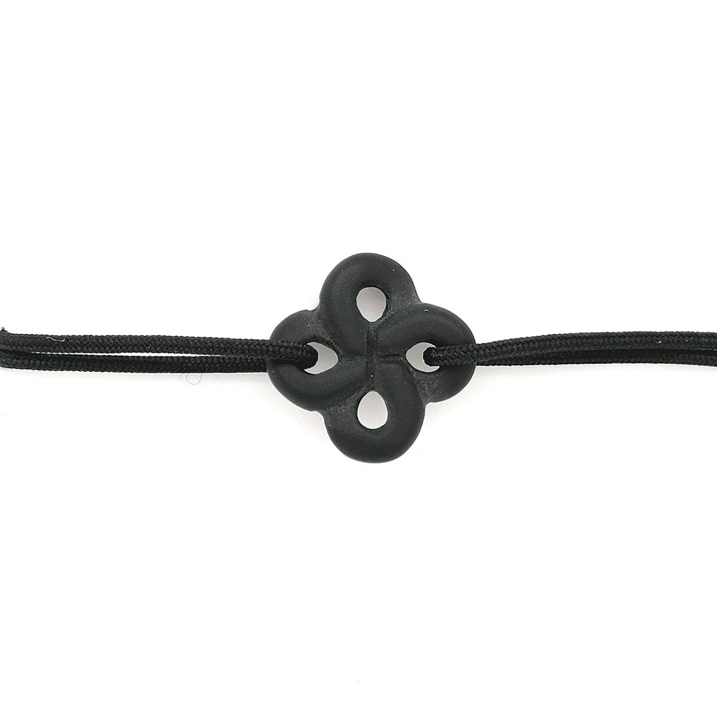 Bracelet Ilargia Lauburu Onyx Mat sur Cordon