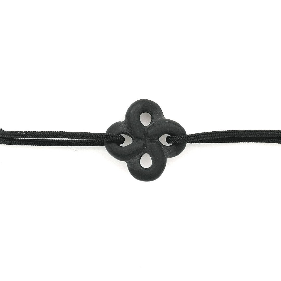 Bracelet Ilargia Lauburu Onyx Mat sur Cordon