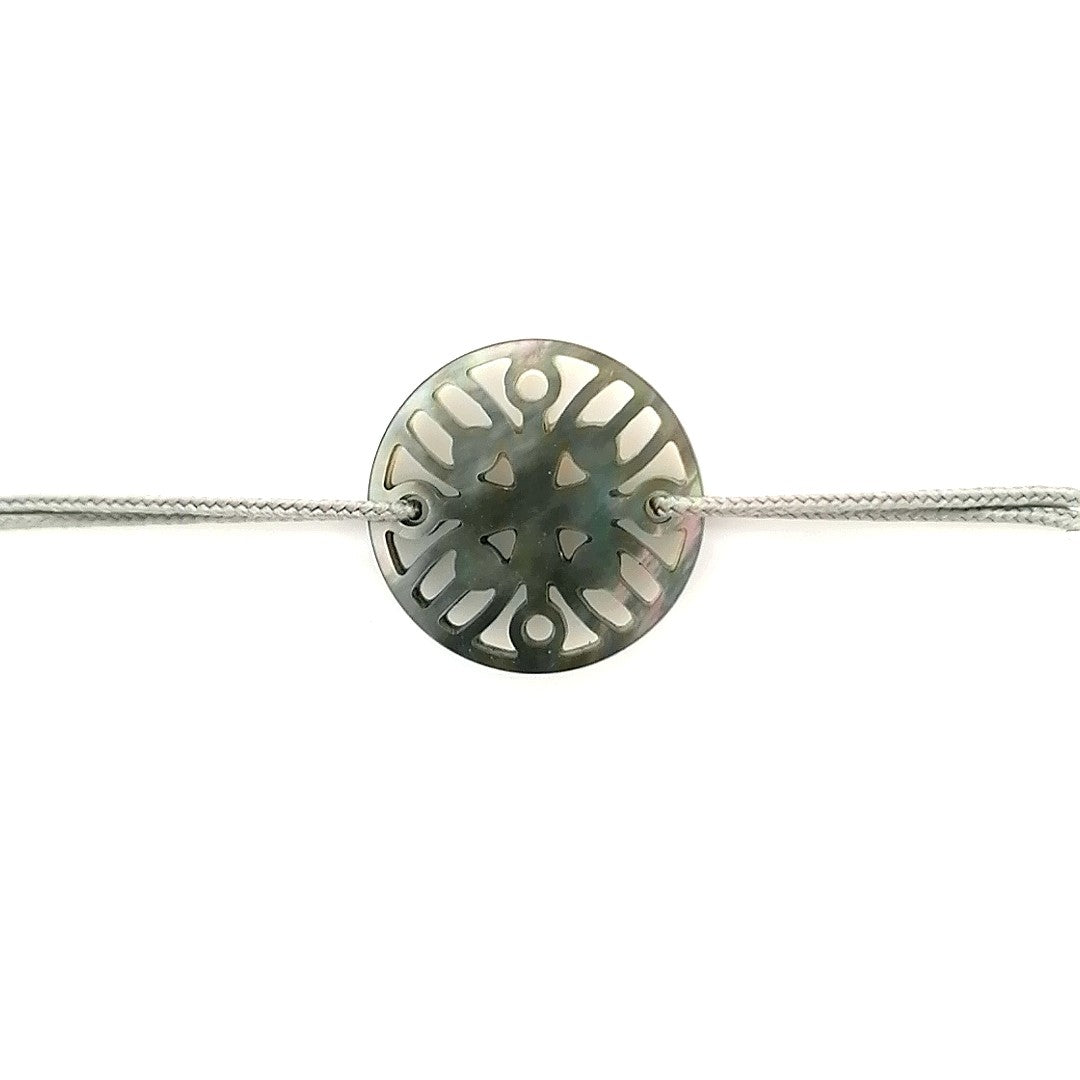 Bracelet Ilargia Stèle Nacre Grise sur Cordon