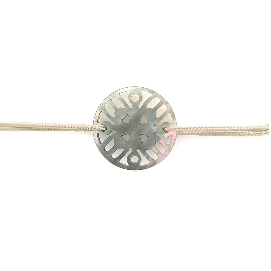 Bracelet Ilargia Stèle Nacre Grise sur Cordon