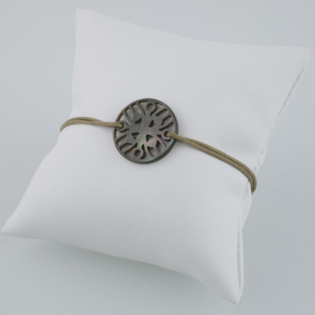 Bracelet Ilargia Stèle Nacre Grise sur Cordon