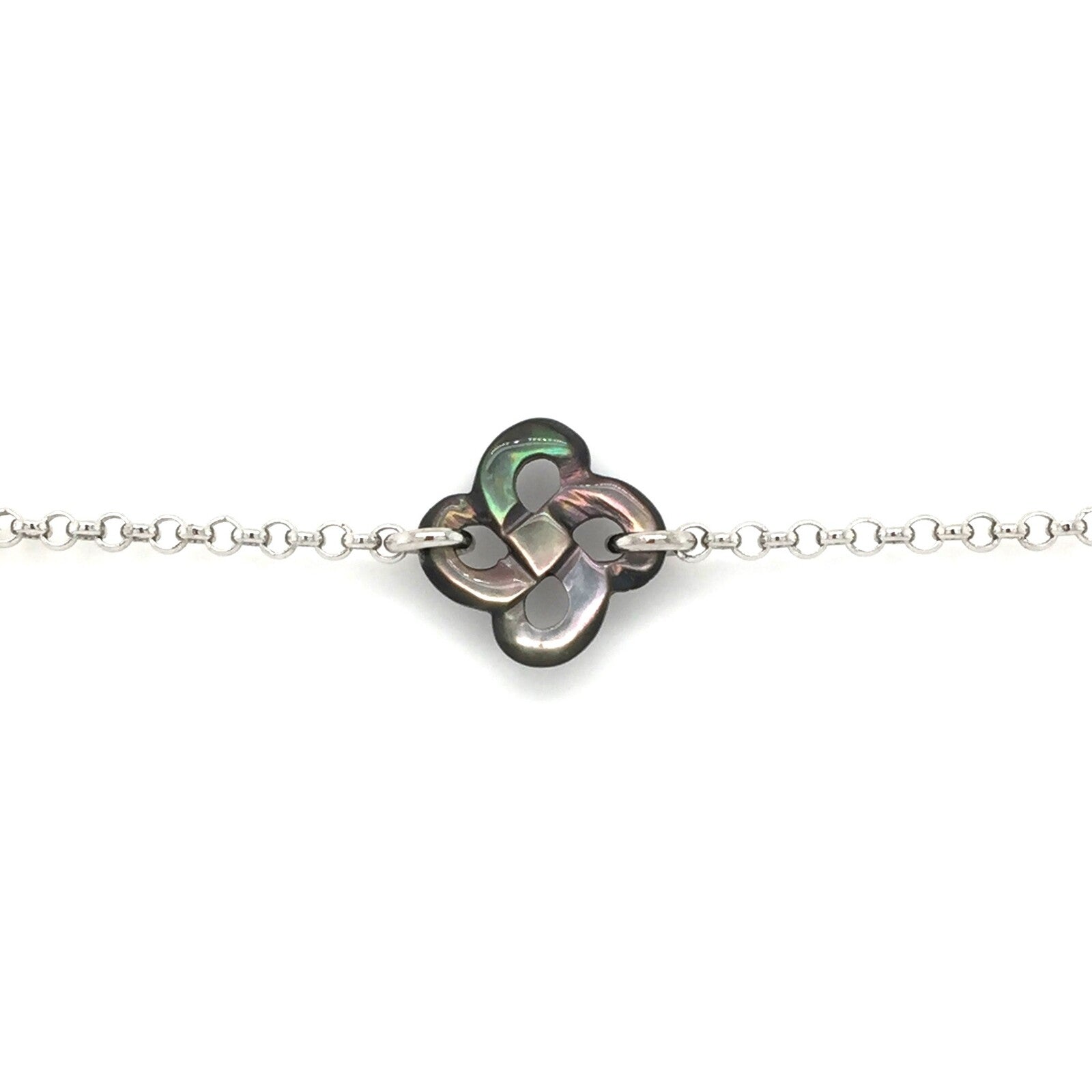 Bracelet Ilargia Argent Lauburu Ttiki Nacre grise