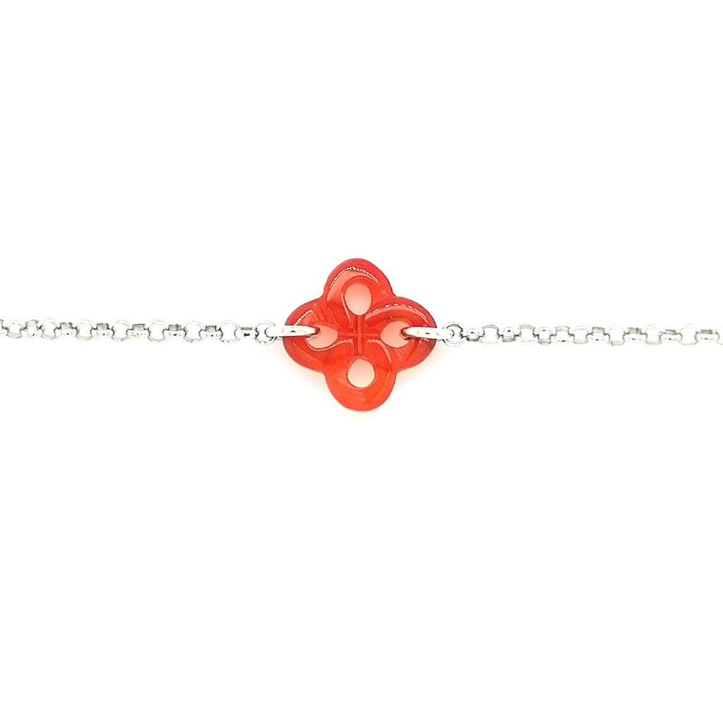 Bracelet Ilargia Argent Lauburu Ttiki Cornaline