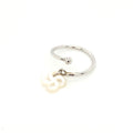 Bague Argent et Nacre Blanche Réglable