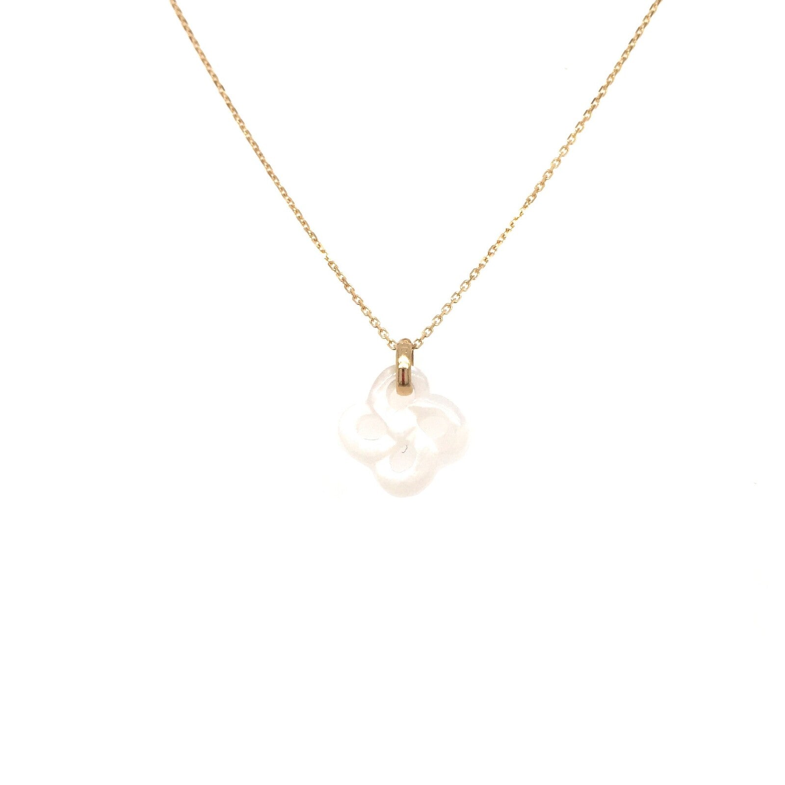 Collier Or Jaune Nacre Blanche
