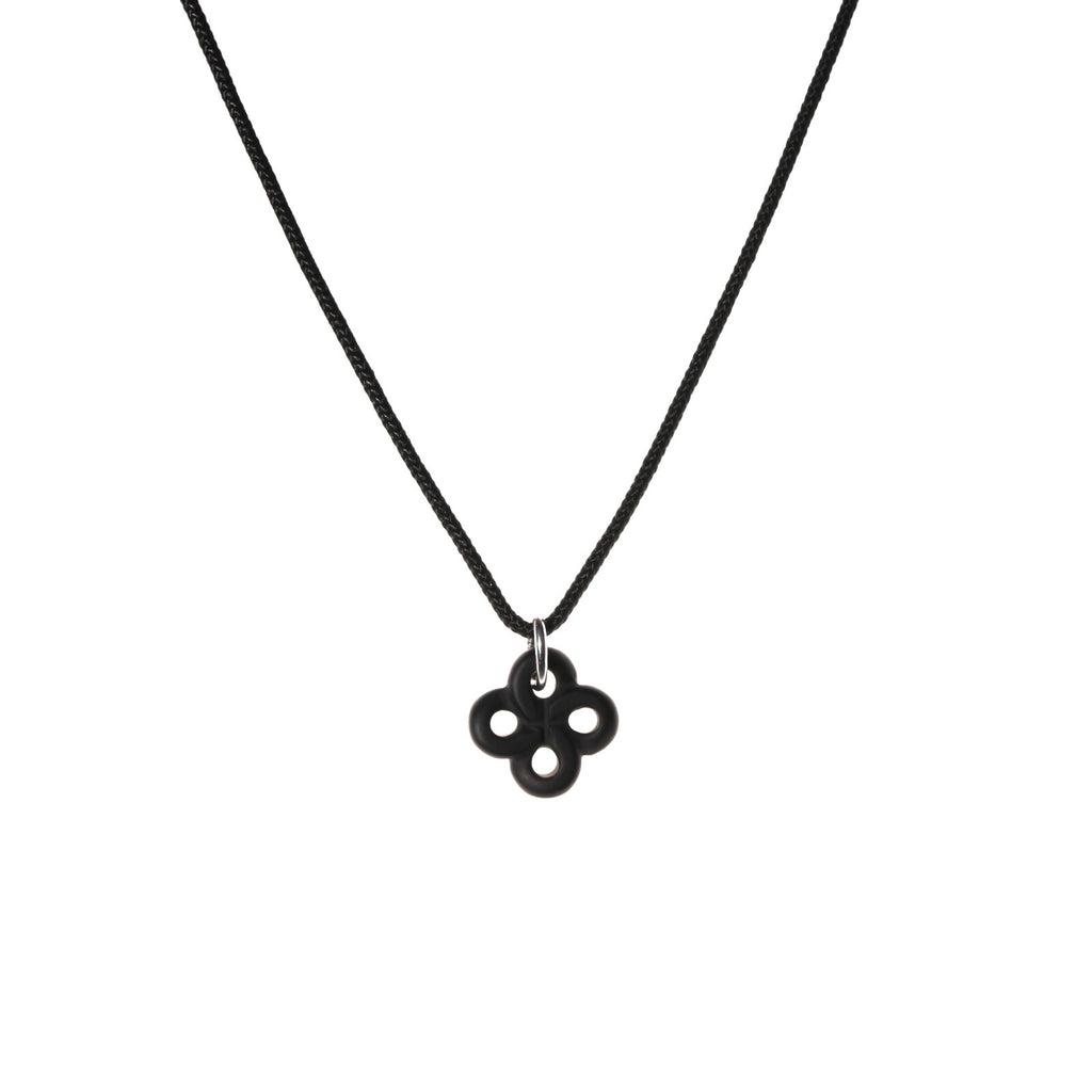 Pendentif Lauburu Onyx Mat et Argent