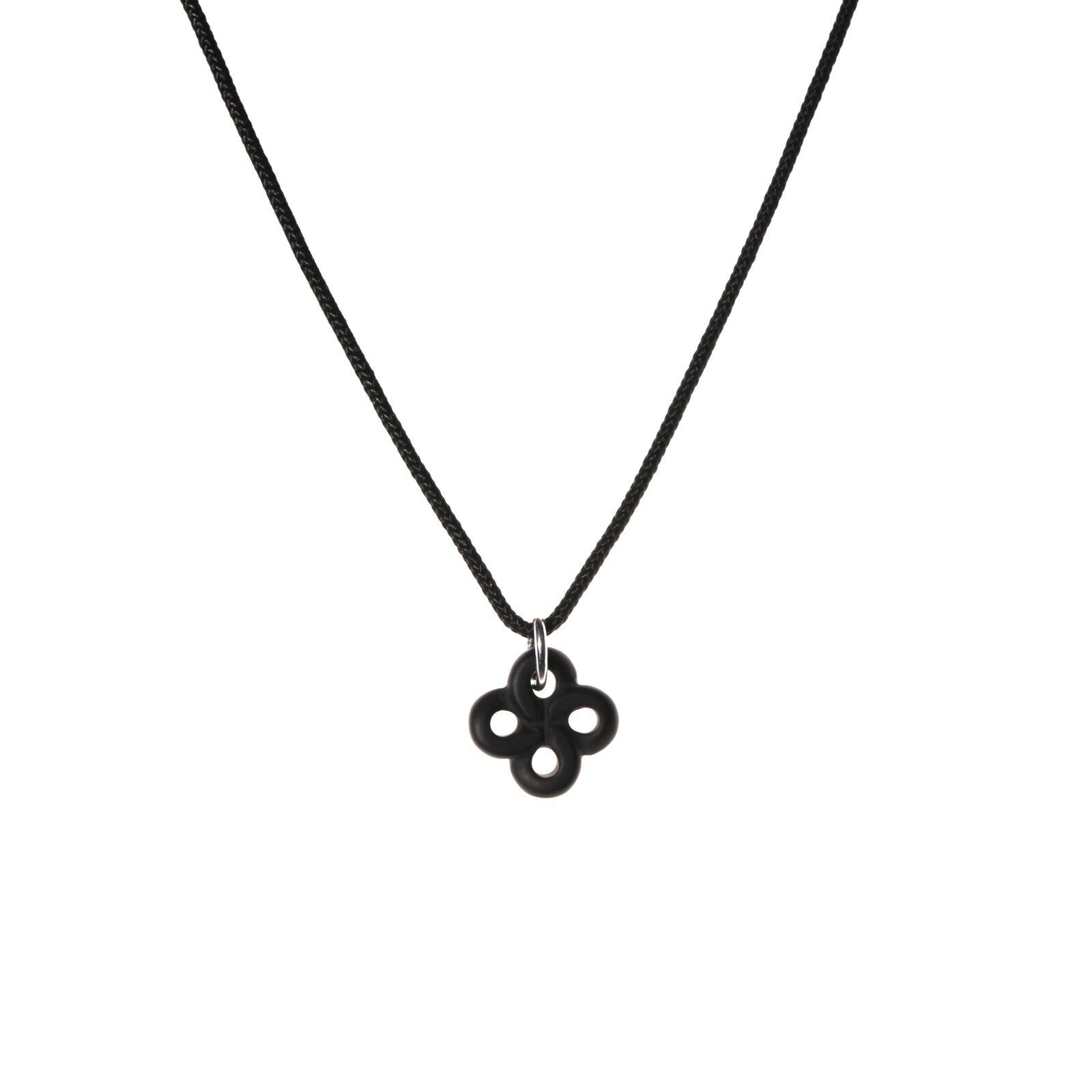 Pendentif Lauburu Onyx Mat et Argent