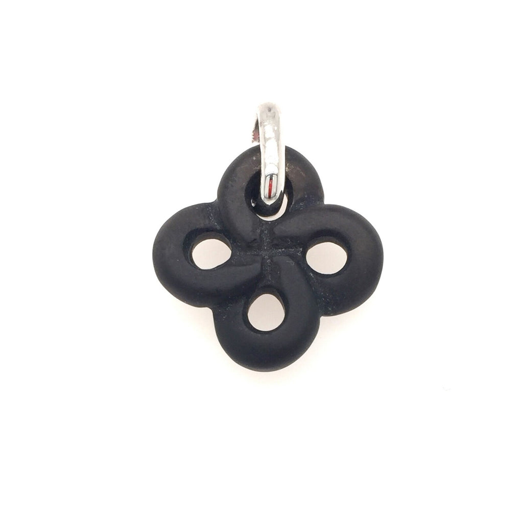 Pendentif Lauburu Onyx Mat et Argent