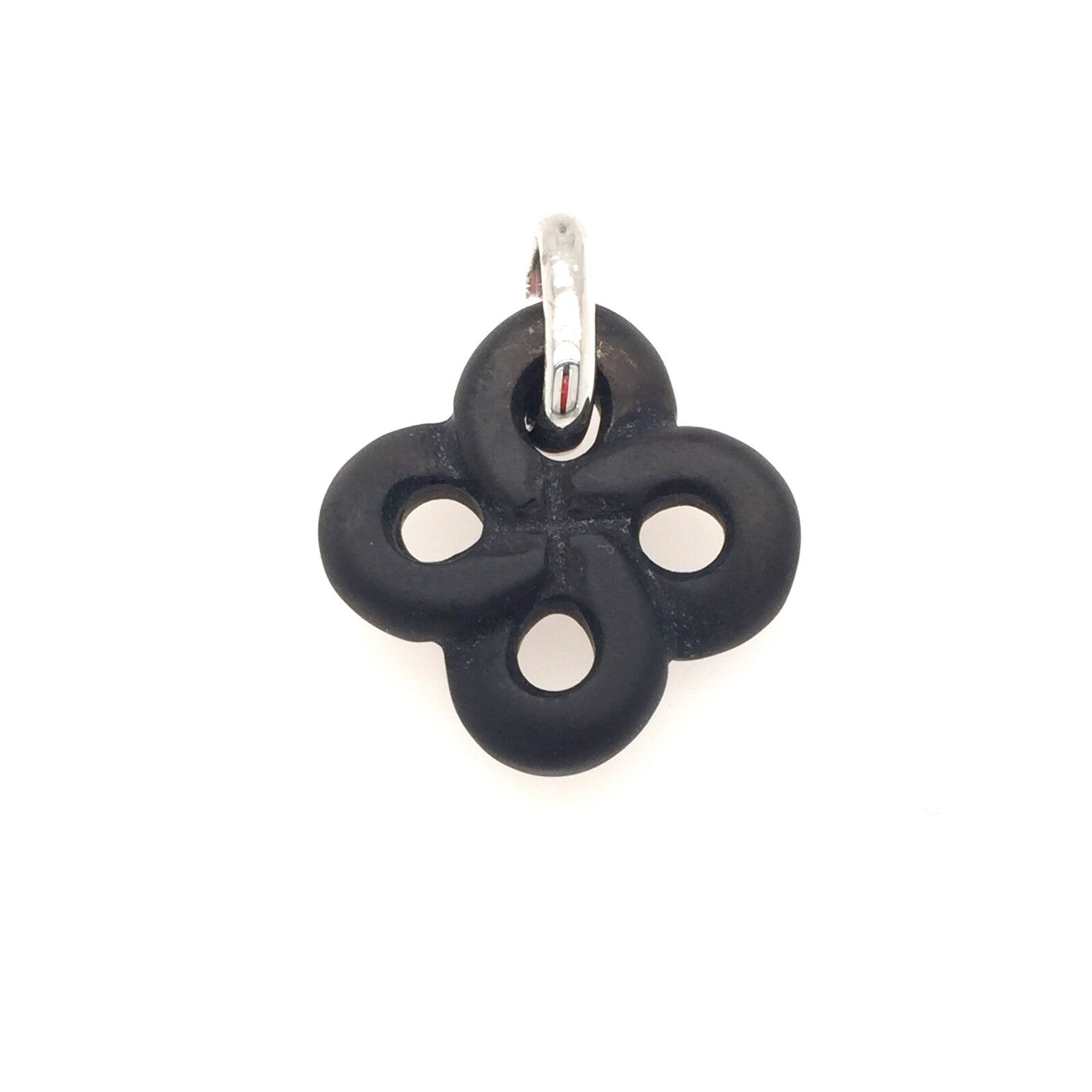 Pendentif Lauburu Onyx Mat et Argent
