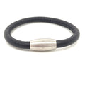 Bracelet Oval Lauburu Cuir Noir