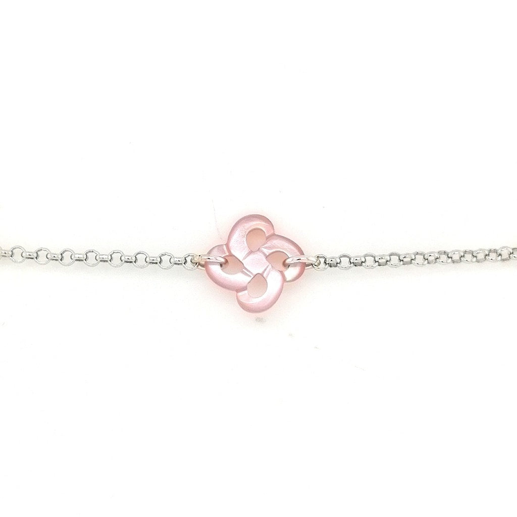 Bracelet Ilargia Argent Lauburu Ttiki Nacre rose