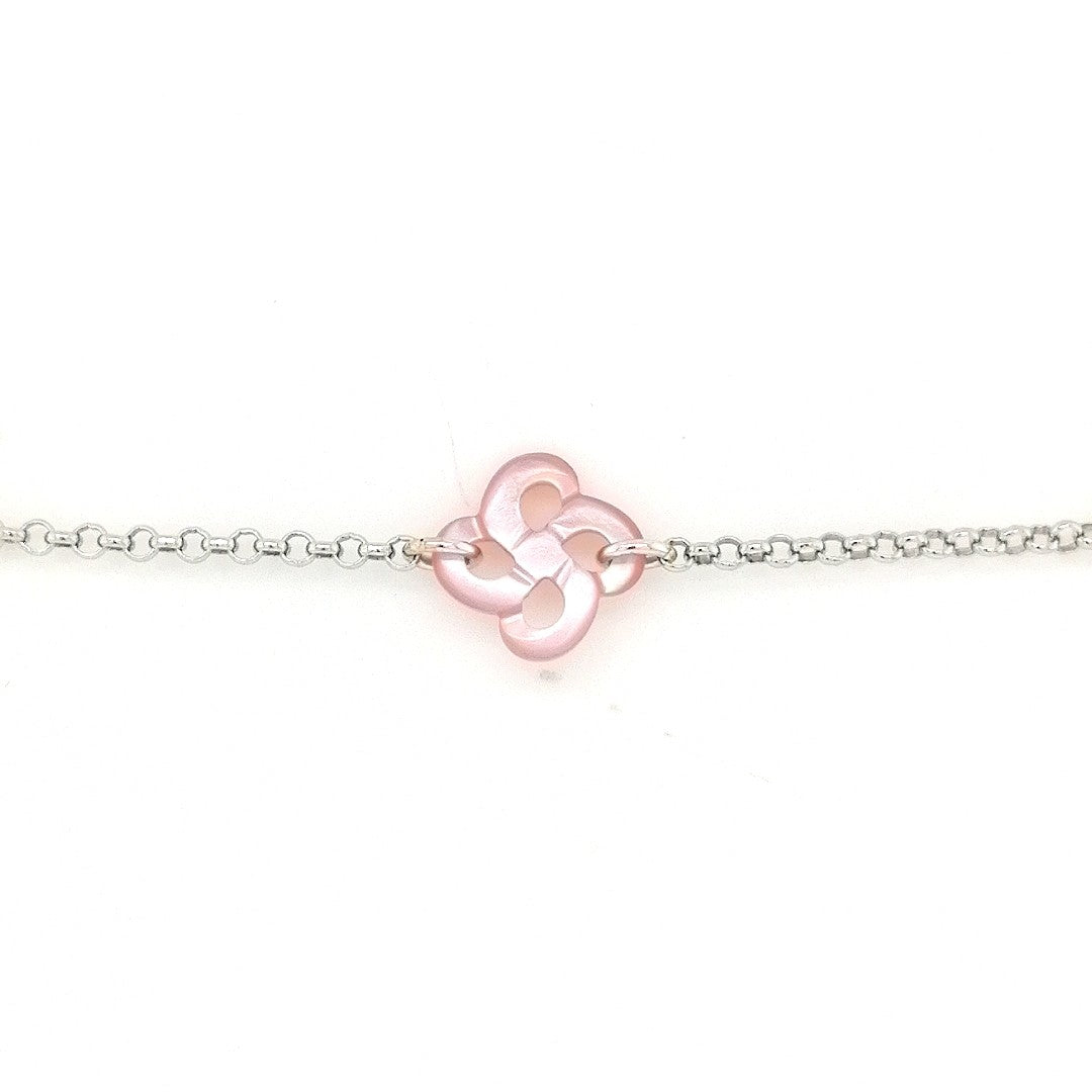 Bracelet Ilargia Argent Lauburu Ttiki Nacre rose