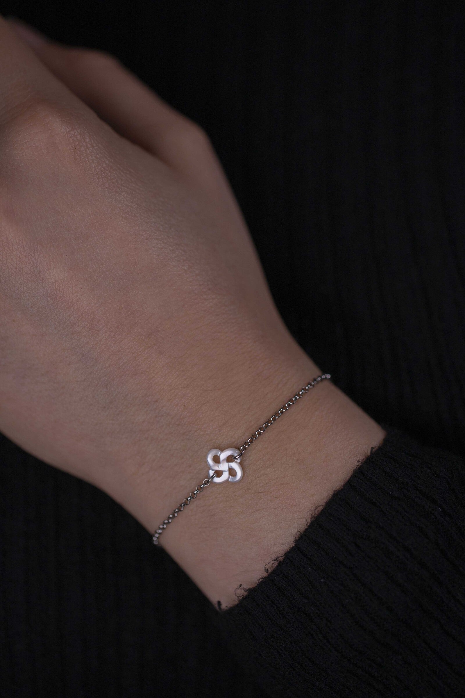 Bracelet Ilargia Argent Lauburu Ttiki Nacre blanche