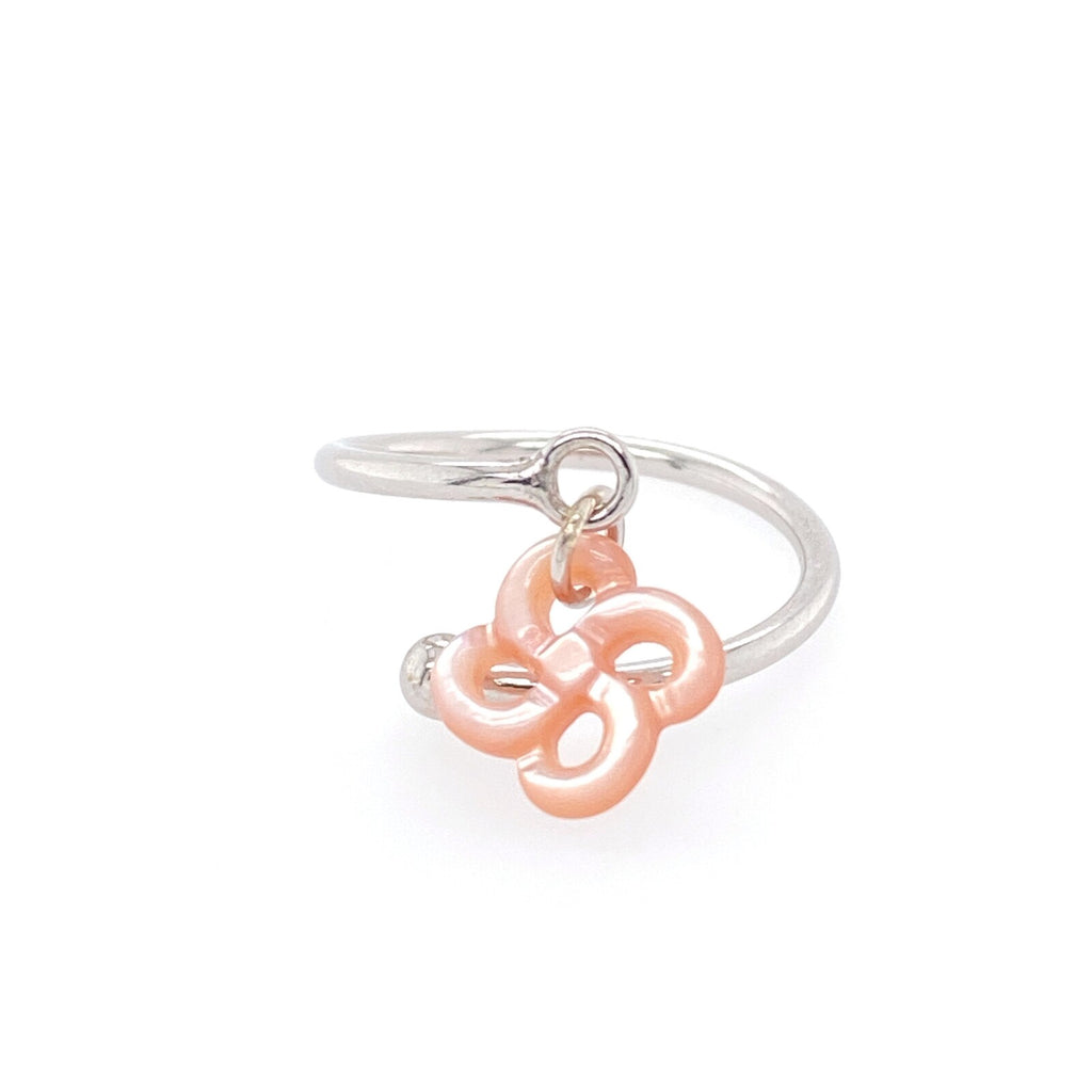 Bague Argent et Nacre Rose Réglable