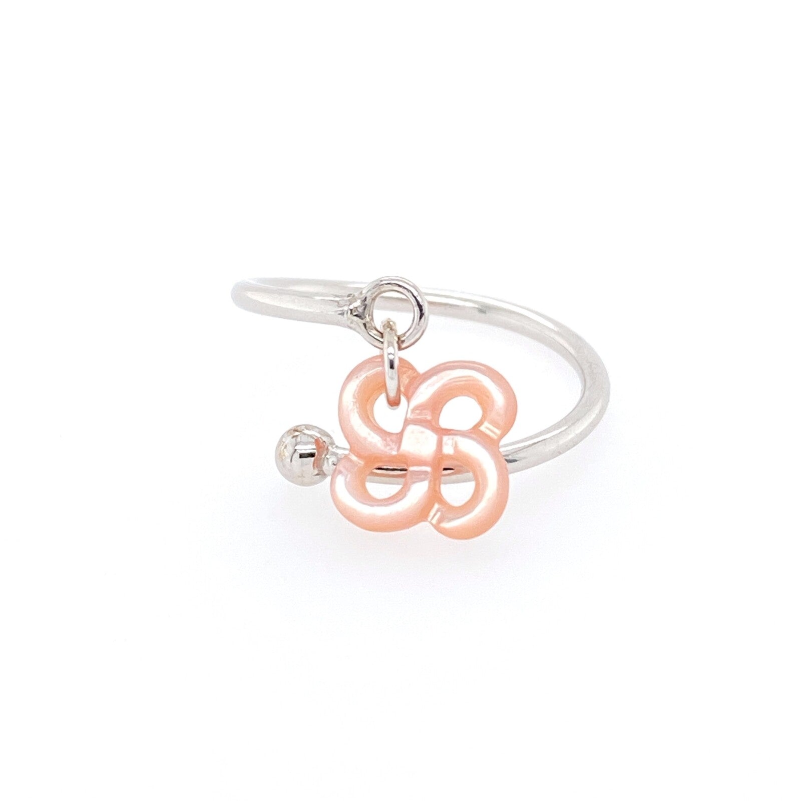 Bague Argent et Nacre Rose Réglable