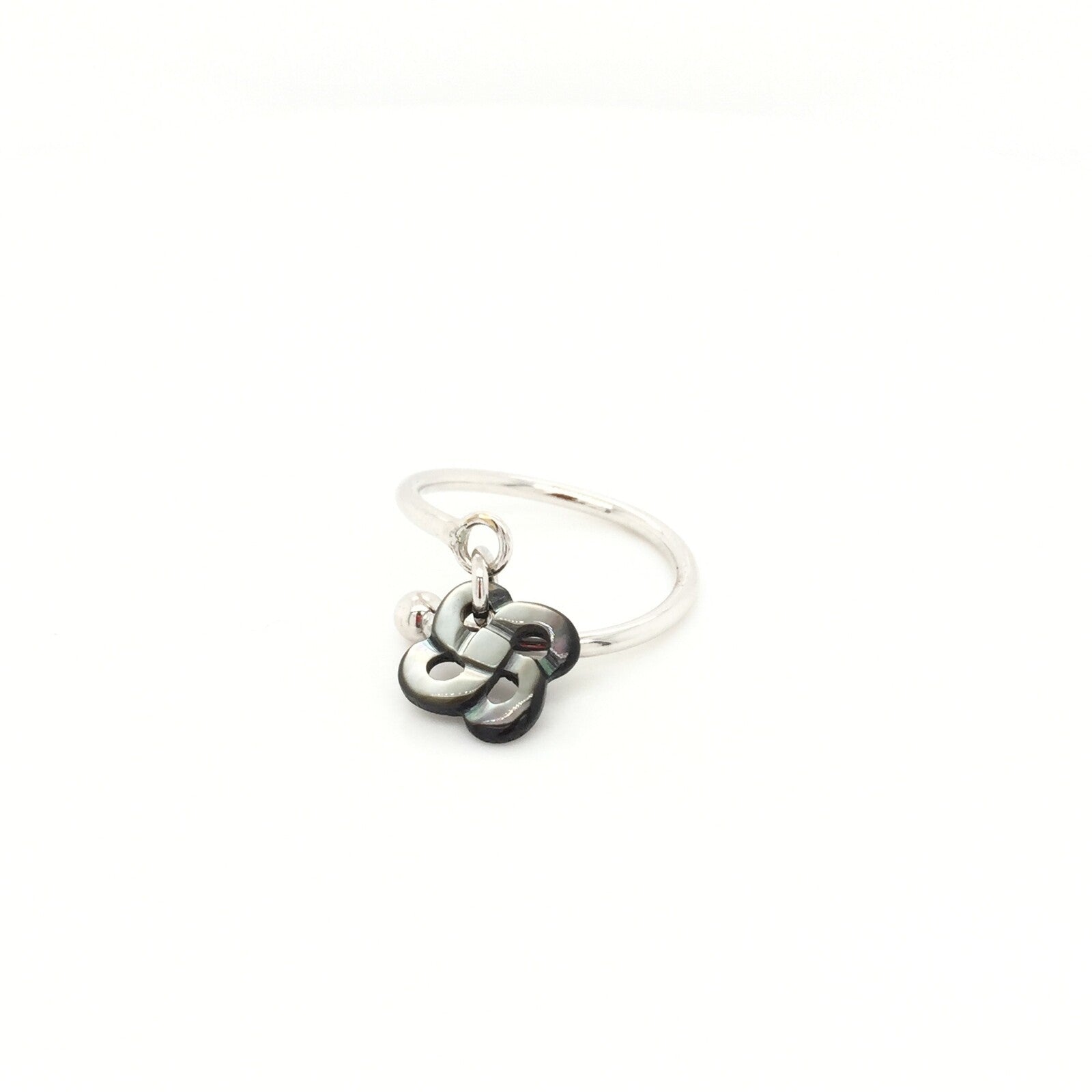 Bague Argent et Nacre grise Réglable