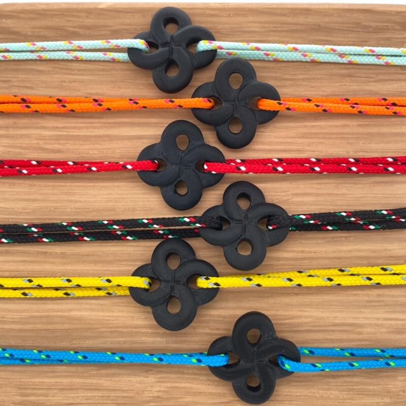 Bracelet Ilargia Lauburu Onyx Mat sur Cordon Marin
