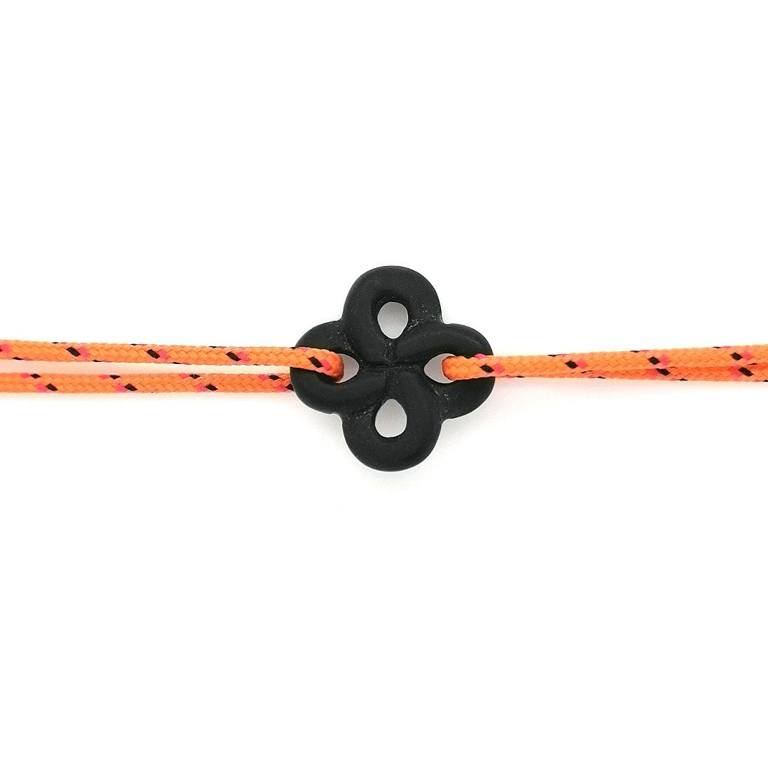 Bracelet Ilargia Lauburu Onyx Mat sur Cordon Marin