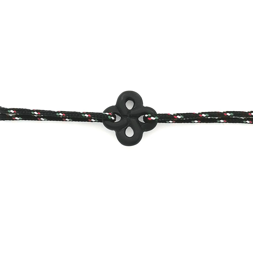 Bracelet Ilargia Lauburu Onyx Mat sur Cordon Marin