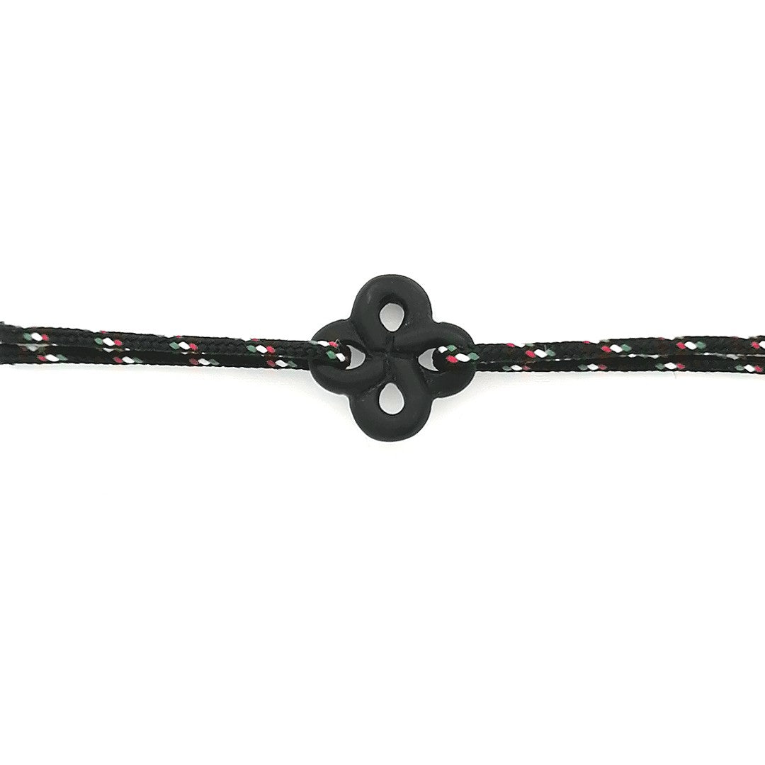 Bracelet Ilargia Lauburu Onyx Mat sur Cordon Marin