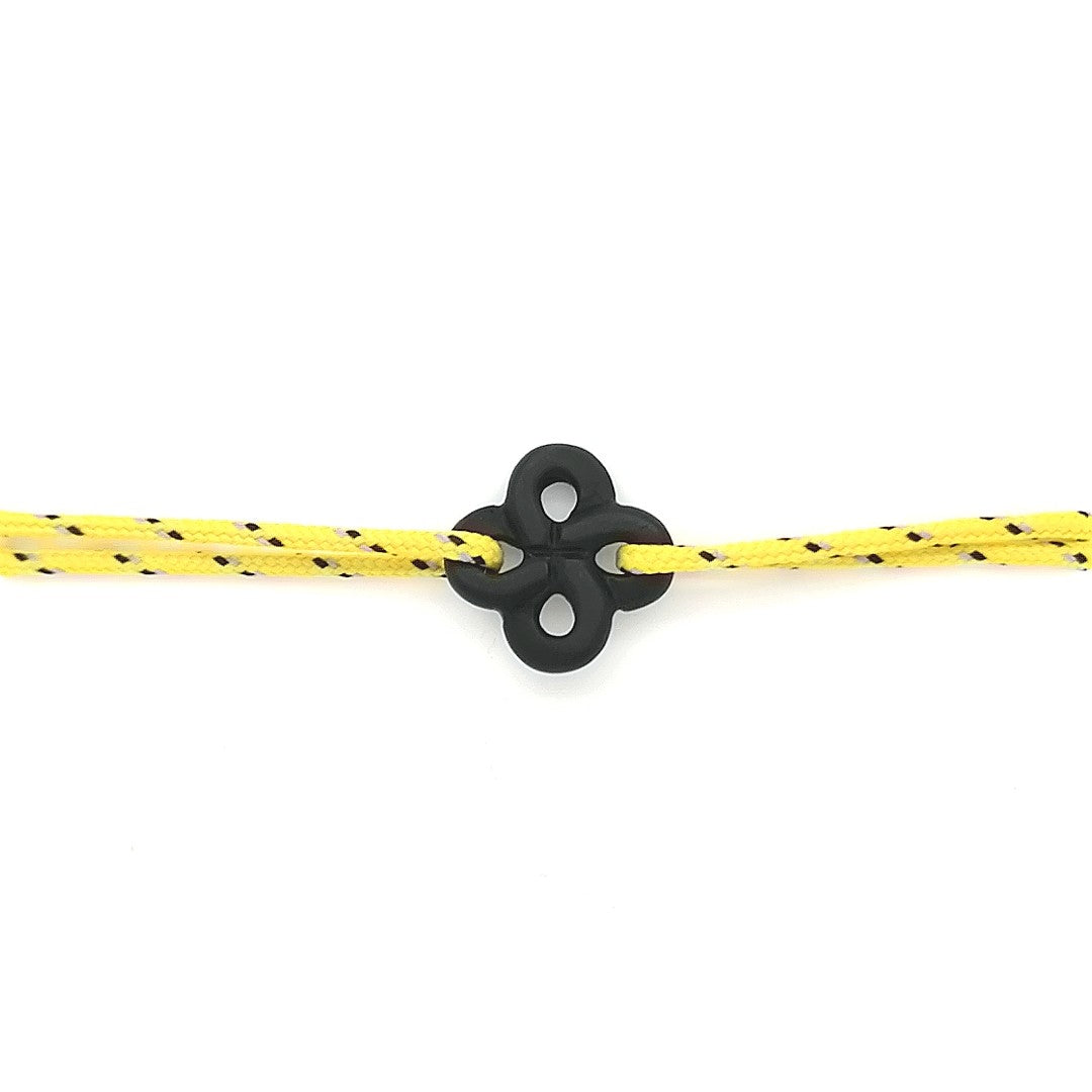 Bracelet Ilargia Lauburu Onyx Mat sur Cordon Marin