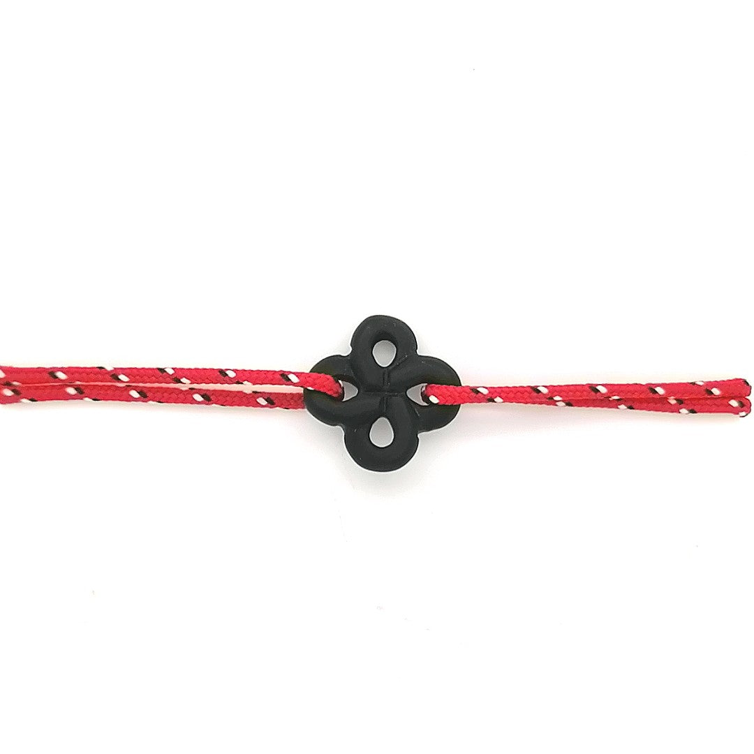 Bracelet Ilargia Lauburu Onyx Mat sur Cordon Marin