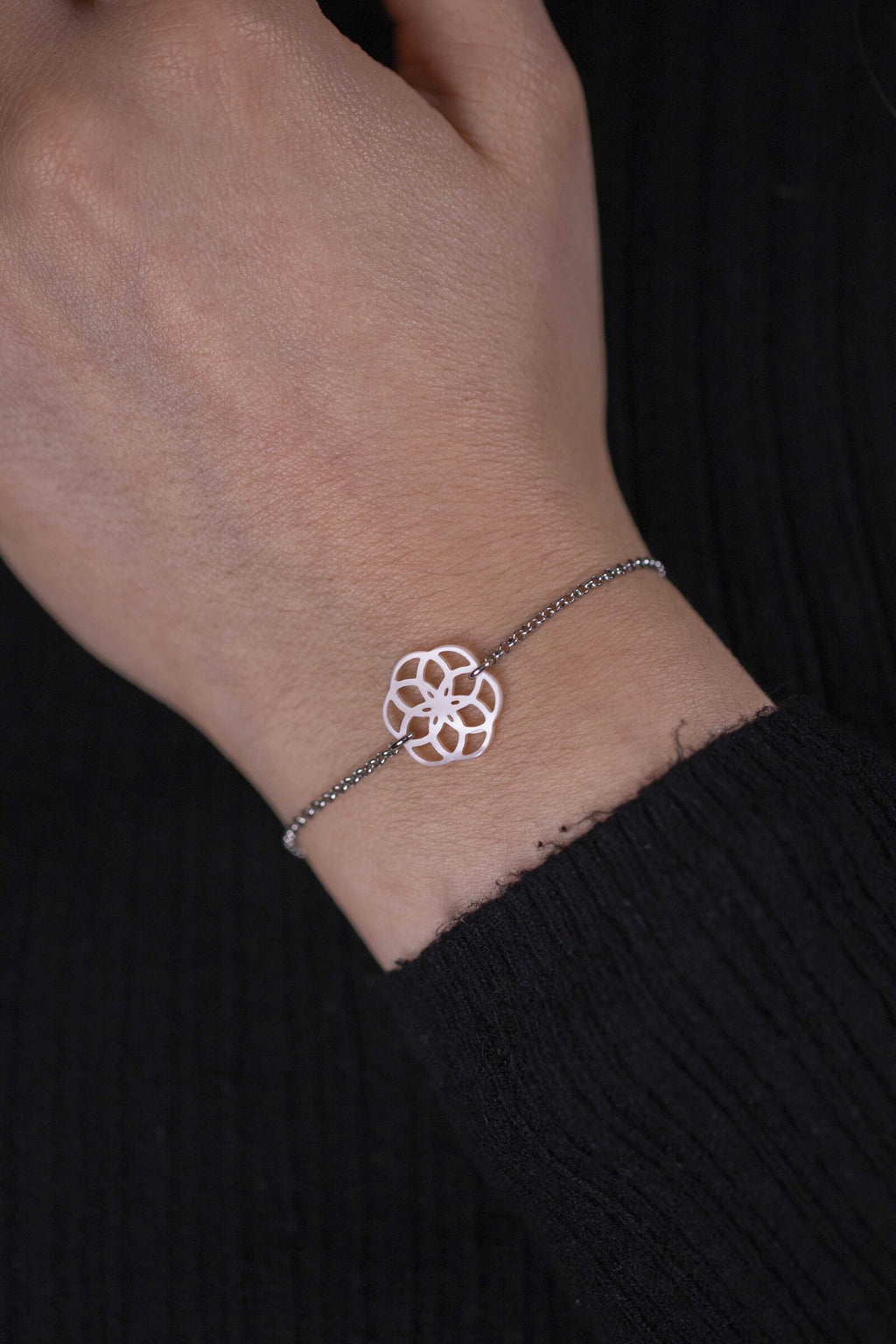 Bracelet Ilargia Argent Stèle Xabier Ttiki Nacre rose