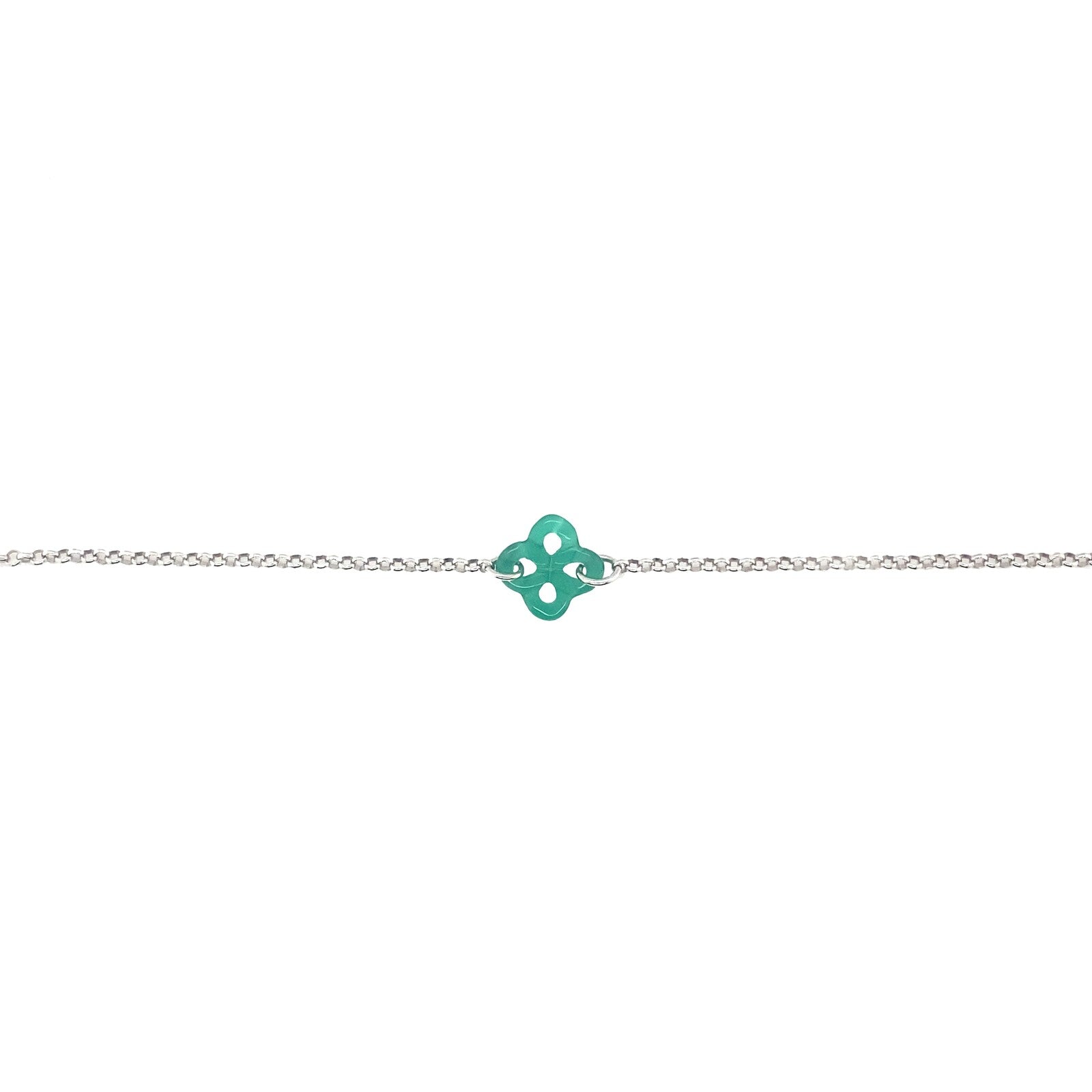 Bracelet Ilargia Argent Lauburu Ttiki Agate verte
