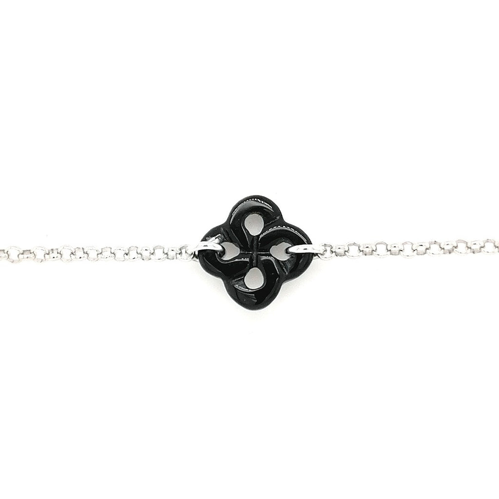 Bracelet Ilargia Argent LauburuTtiki Onyx