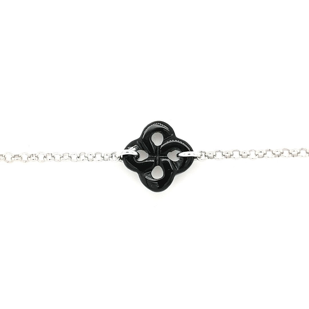Bracelet Ilargia Argent LauburuTtiki Onyx