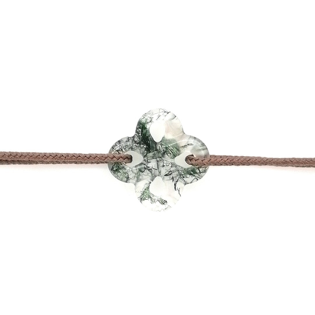 Bracelet Ilargia Agate Mousse sur Cordon