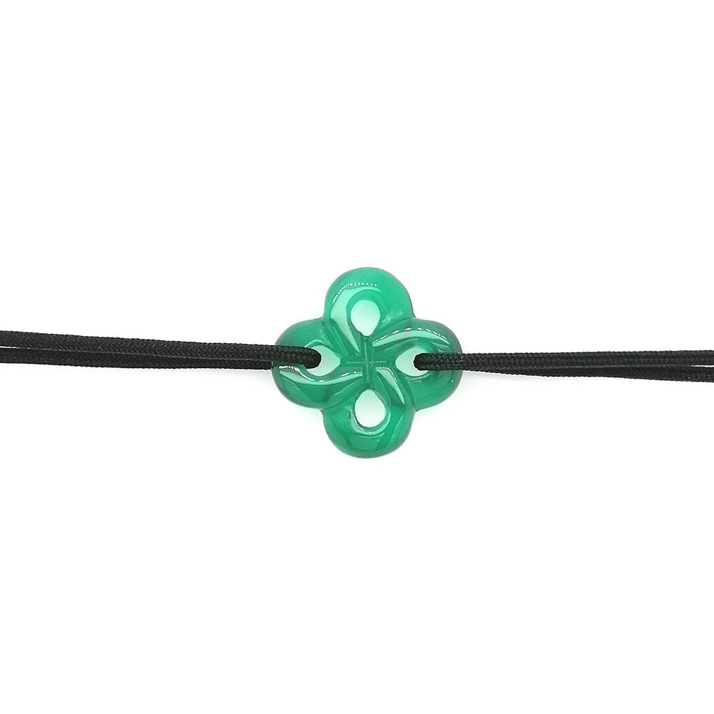 Bracelet Ilargia Homme Lauburu Agate verte sur Cordon