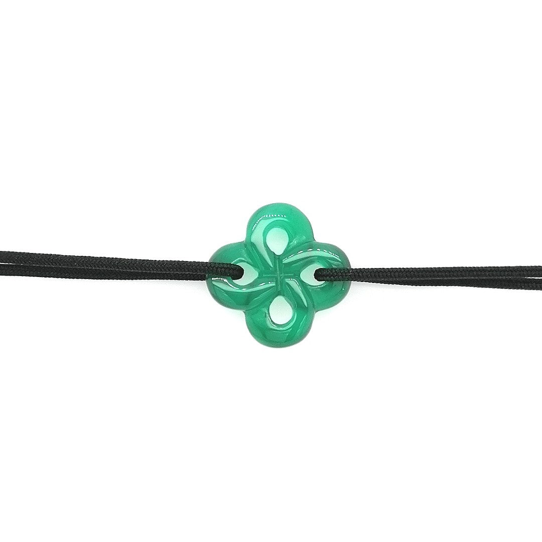 Bracelet Ilargia Homme Lauburu Agate verte sur Cordon