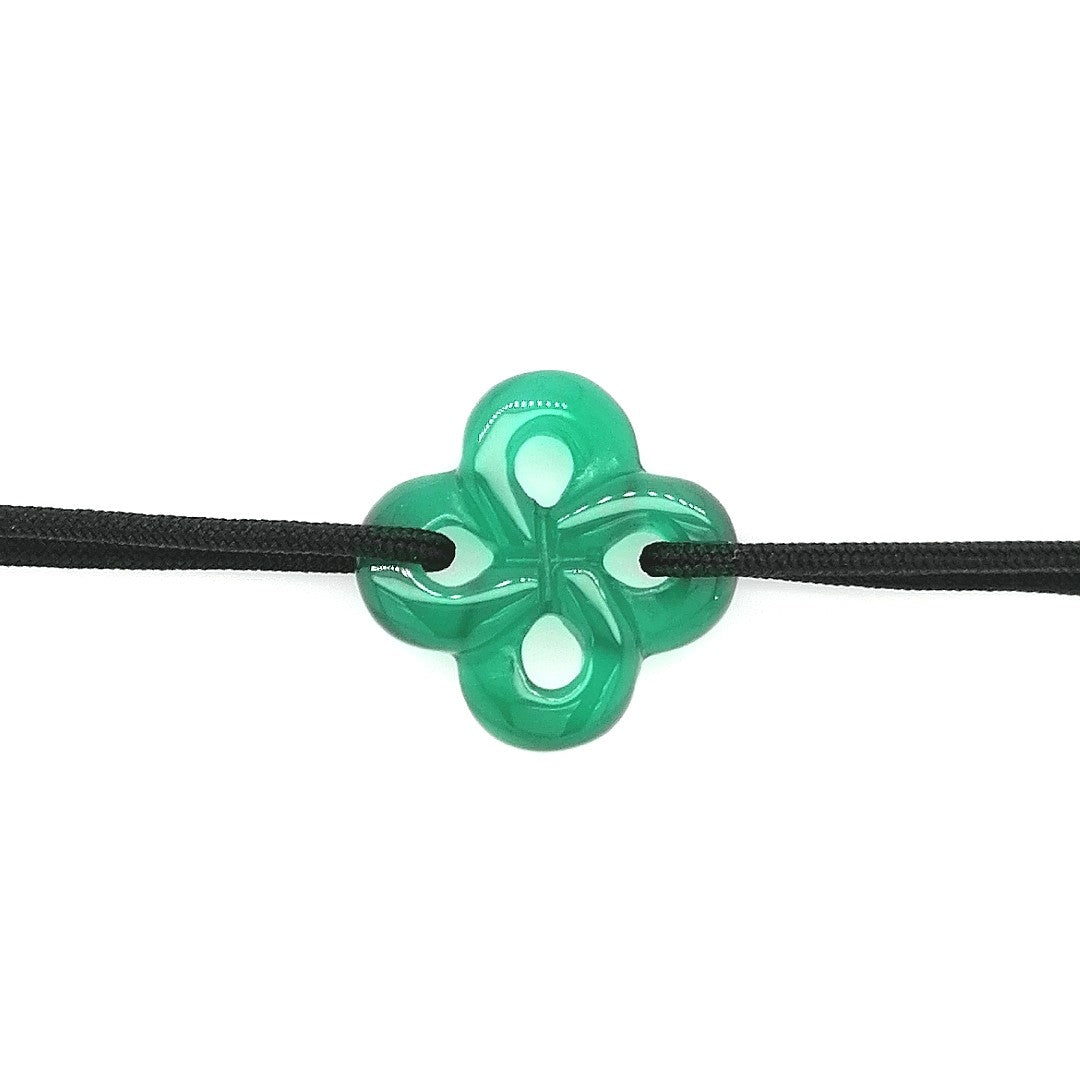 Bracelet Ilargia Homme Lauburu Agate verte sur Cordon