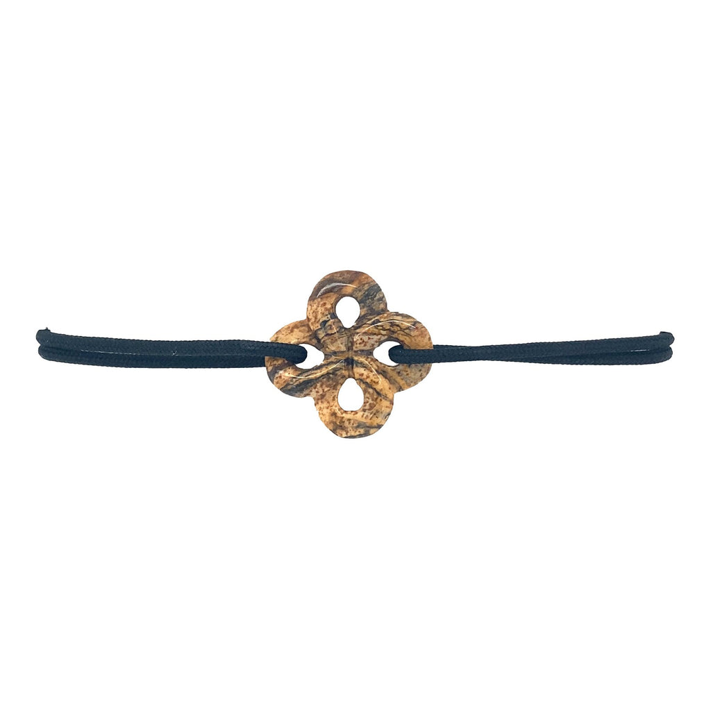 Bracelet Ilargia Homme Lauburu Jaspe Sur Cordon