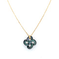 Collier Or Jaune Nacre Grise Chaine