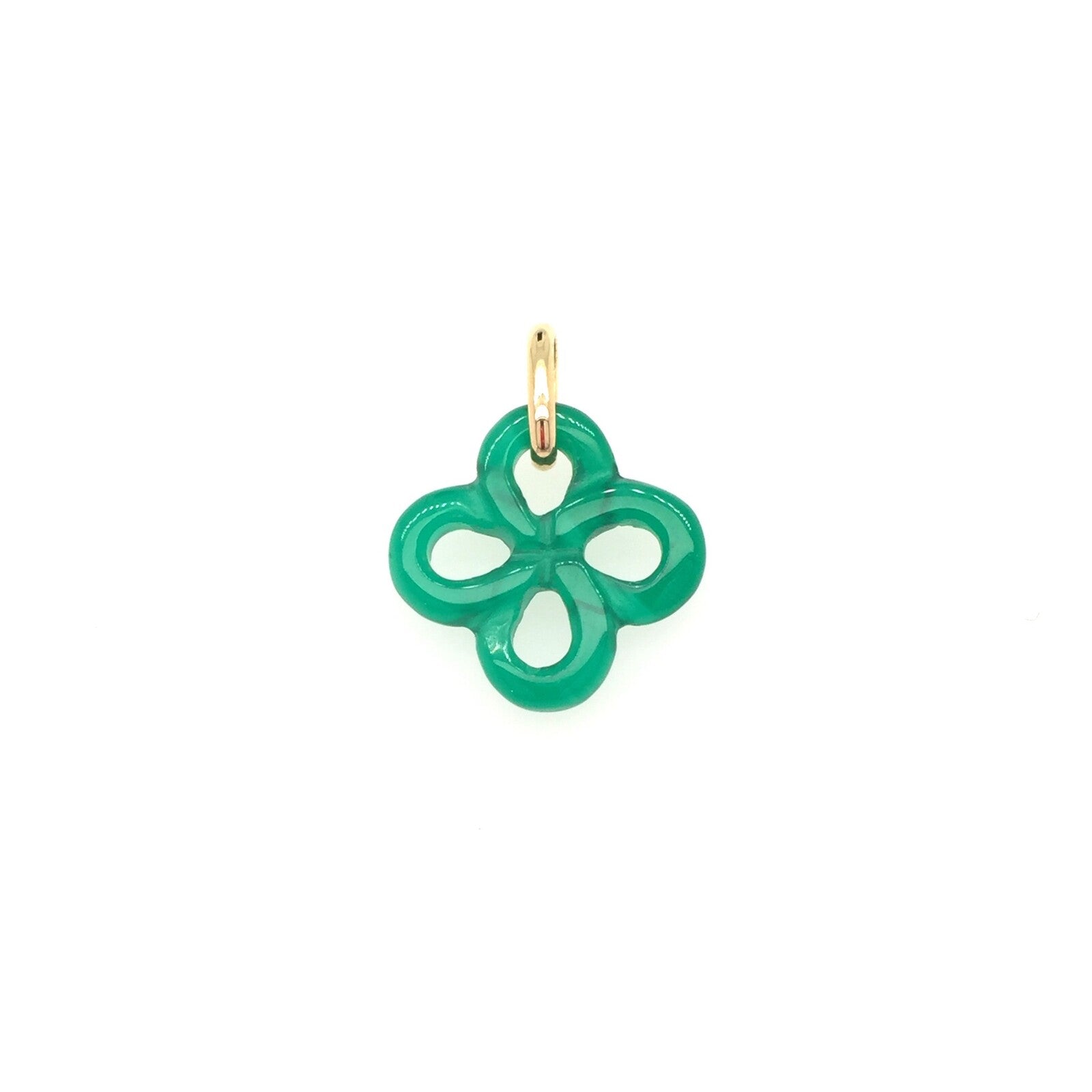 Pendentif Or Jaune Agate Verte