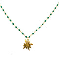 Collier Eguzki Lore Plaqué Or Jaune Laque verte