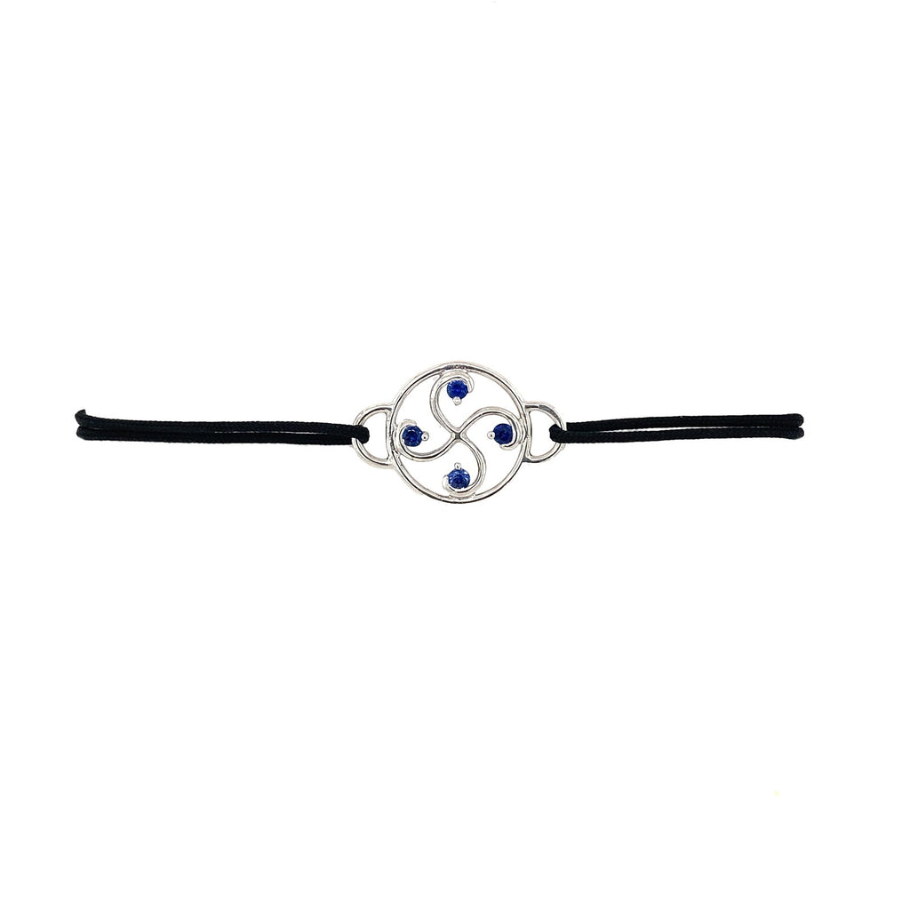 Bracelet Nahia Txiki Saphirs Bleu Or Blanc