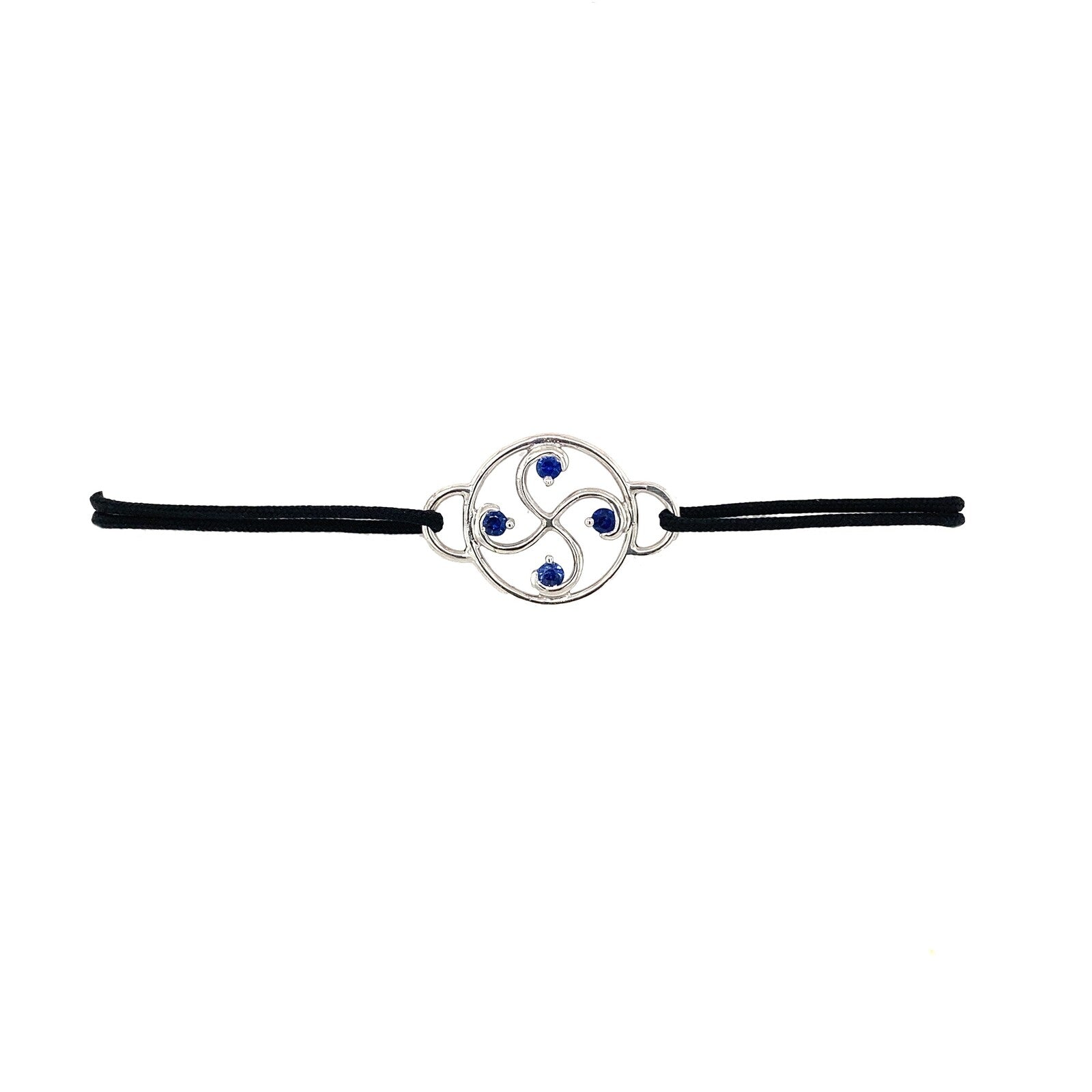 Bracelet Nahia Txiki Saphirs Bleu Or Blanc