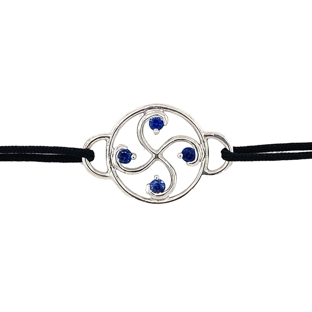 Bracelet Nahia Txiki Saphirs Bleu Or Blanc