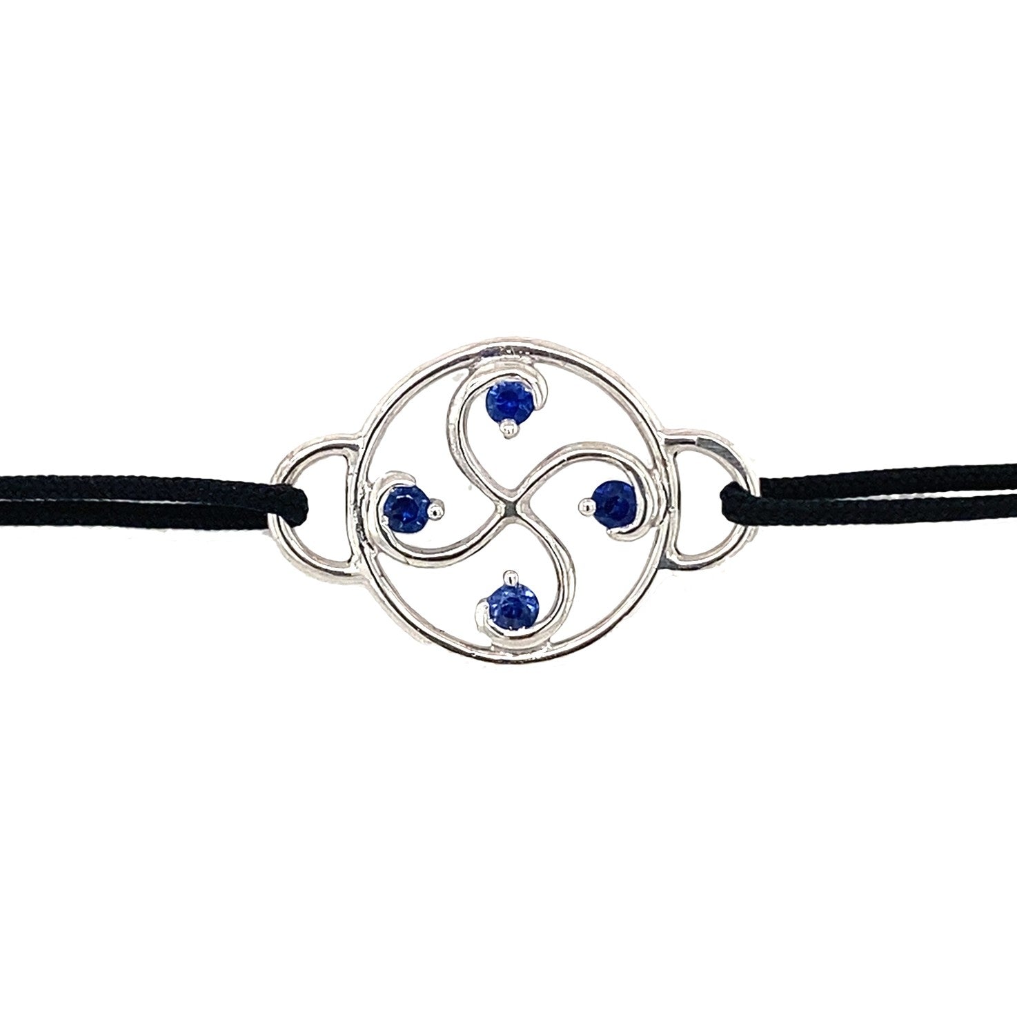 Bracelet Nahia Txiki Saphirs Bleu Or Blanc